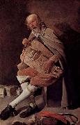 Georges de La Tour Hurdy gurdy player oil painting artist